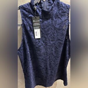 Greyson Midnight Blue Lace Tank Top